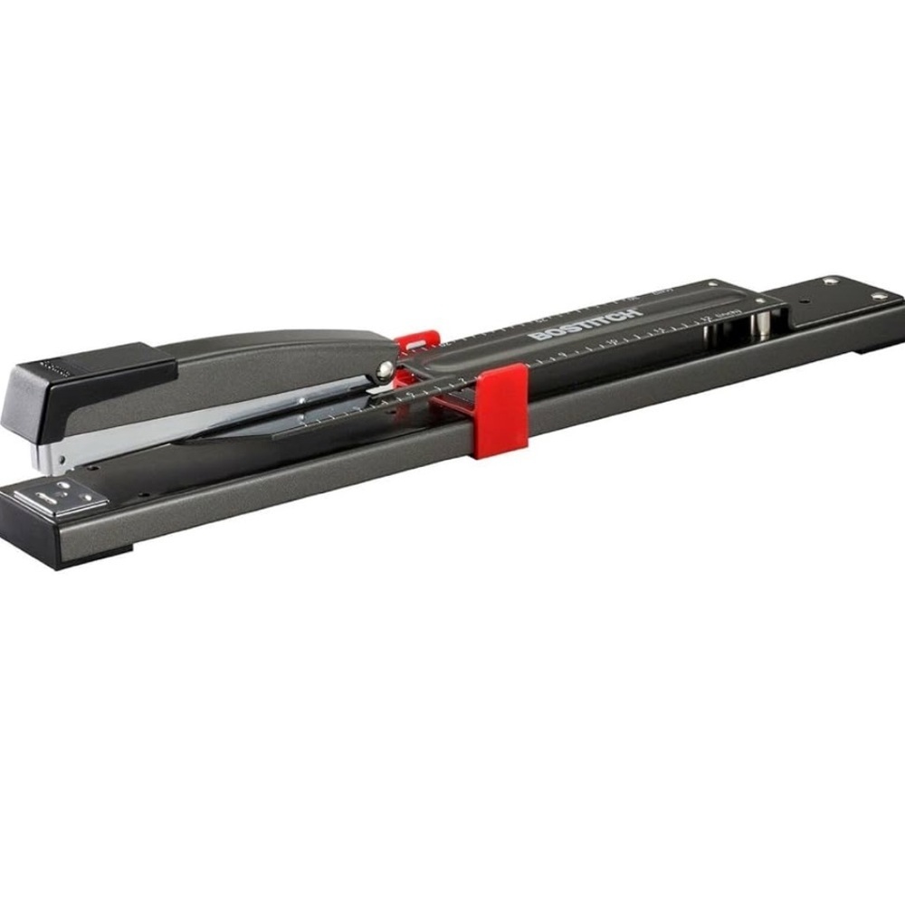 Bostitch Office Anti-Jam Long Reach Stapler, Adjustable, Black